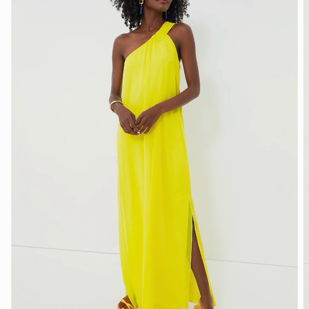 Tuckernuck One-Shoulder Bright Yellow Maxi Dress